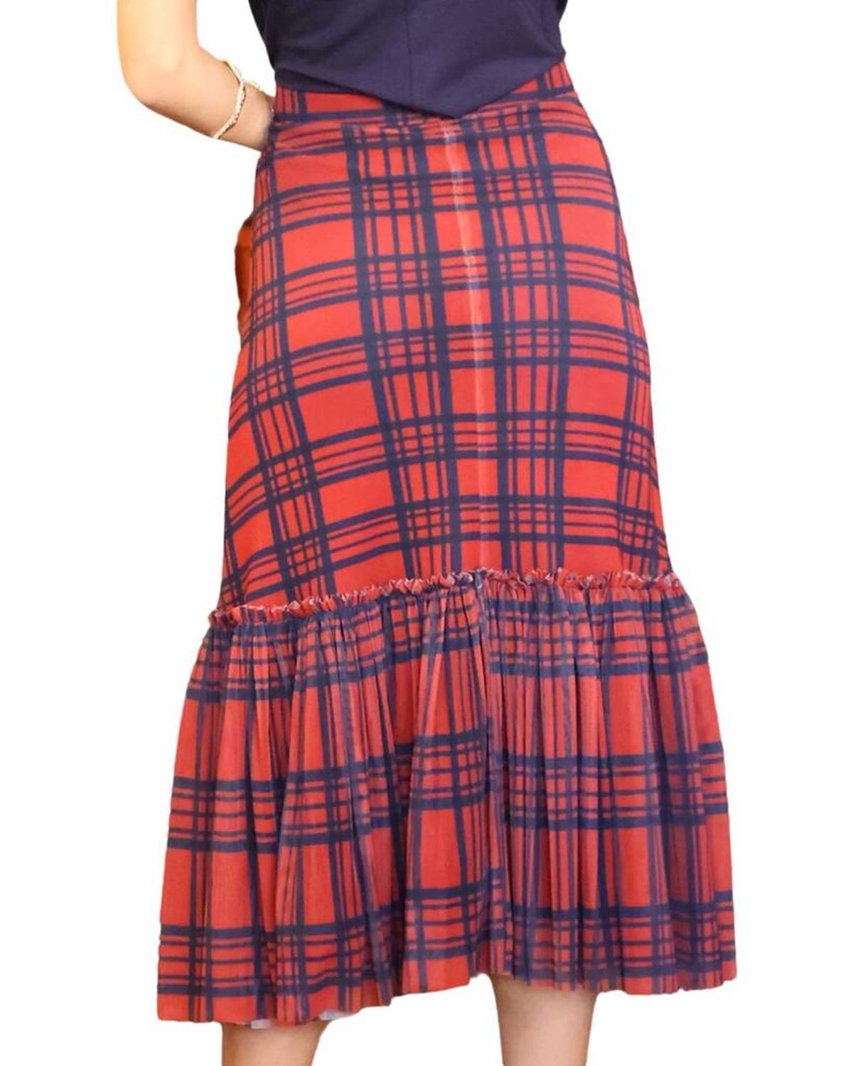 Eva Franco Kym Flounced Midi Skirt