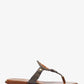 Aubrey Cutout Signature Logo and Leather T-Strap Sandal