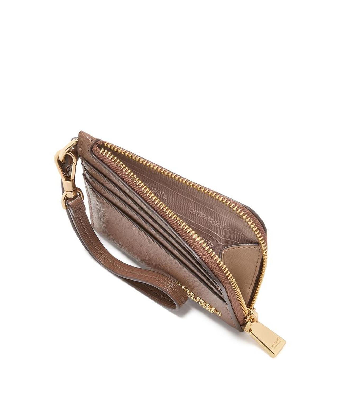 Devin Saffiano Leather Coin Card Case Wristlet