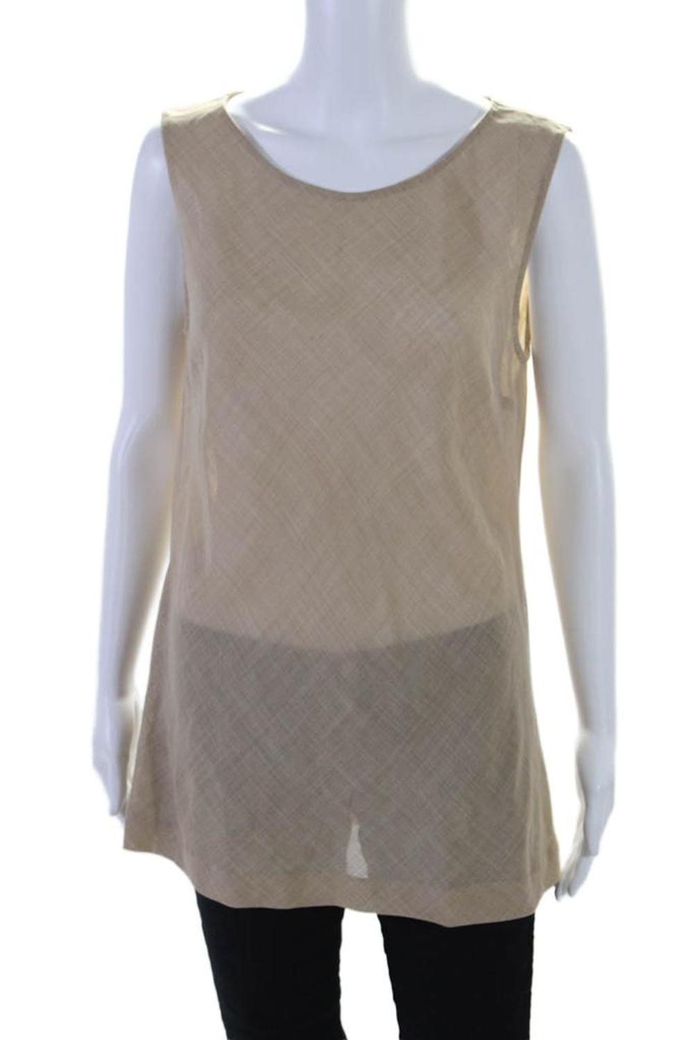 Max Mara Womens Button Down Light Jacket Tank Top Set Beige Wool