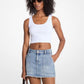 Frayed Denim Mini Skirt