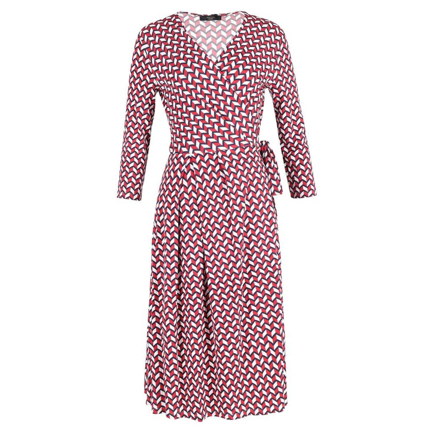 Max Mara Weekend Printed Wrap Knee Length Dress in Red Viscose