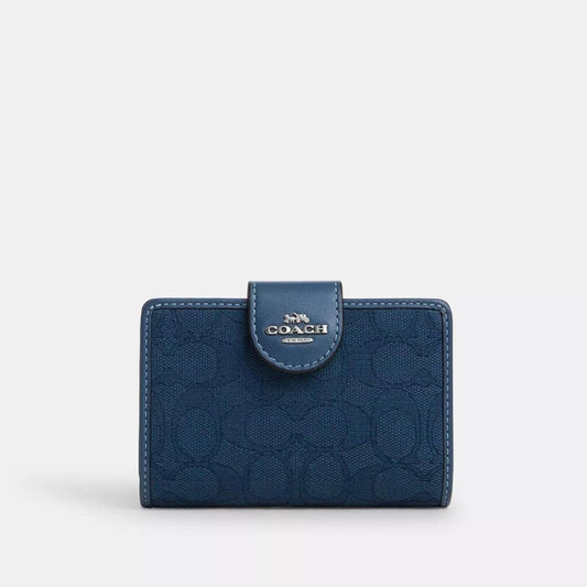 Coach Outlet Medium Corner Zip Wallet In Signature Jacquard