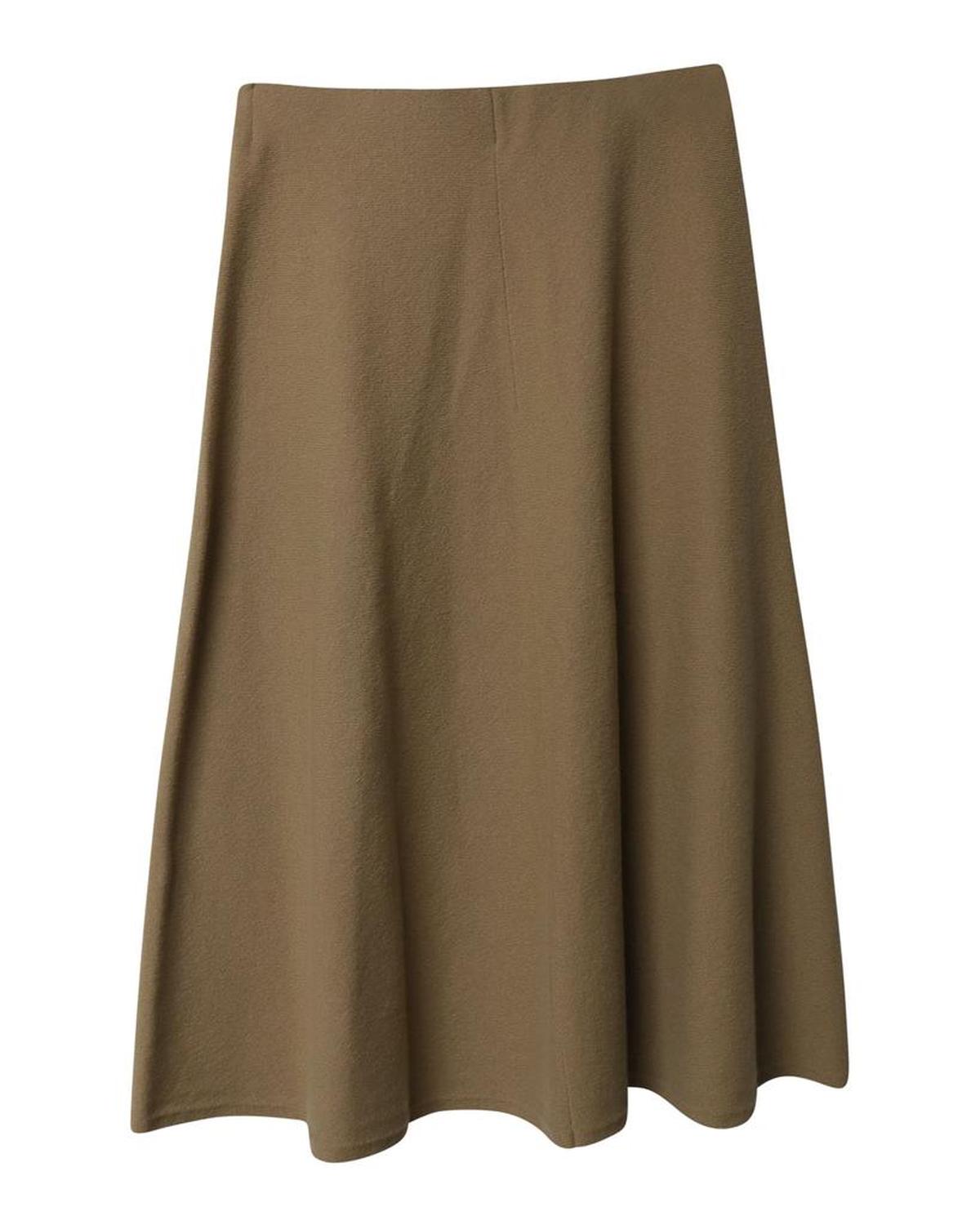 Max Mara Midi Skirt in Camel Lana Vergine