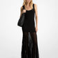 Stretch Viscose Blend Sheer Maxi Dress