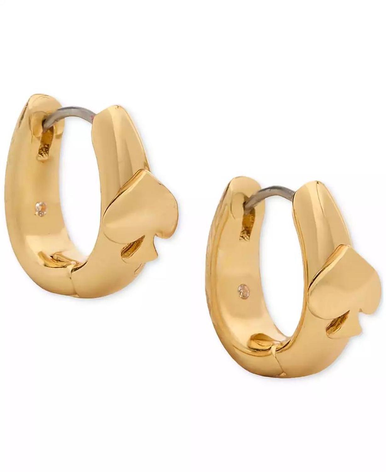 Spade Oval Huggie Hoop Earrings