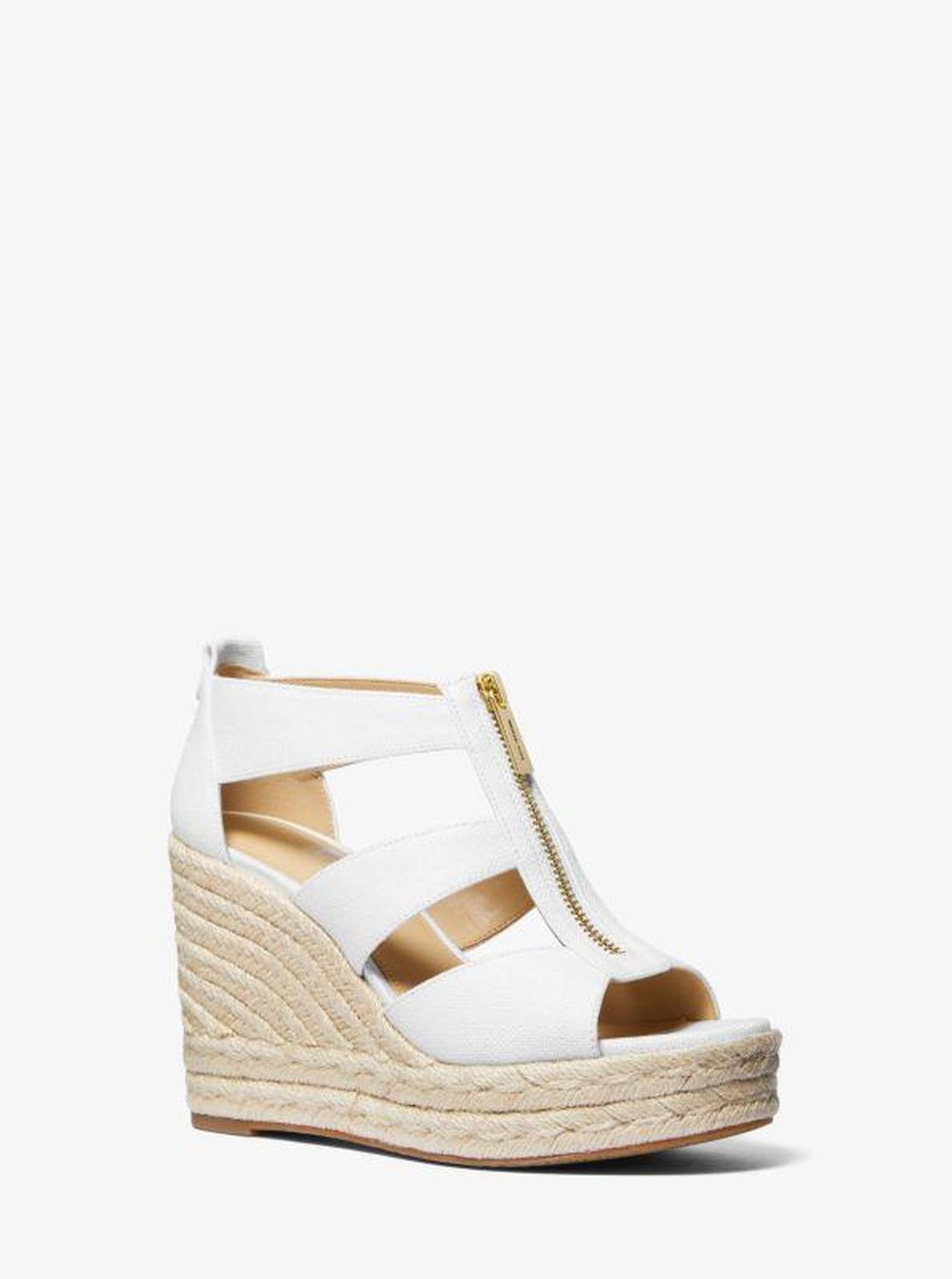 Etta Linen Blend Wedge Sandal