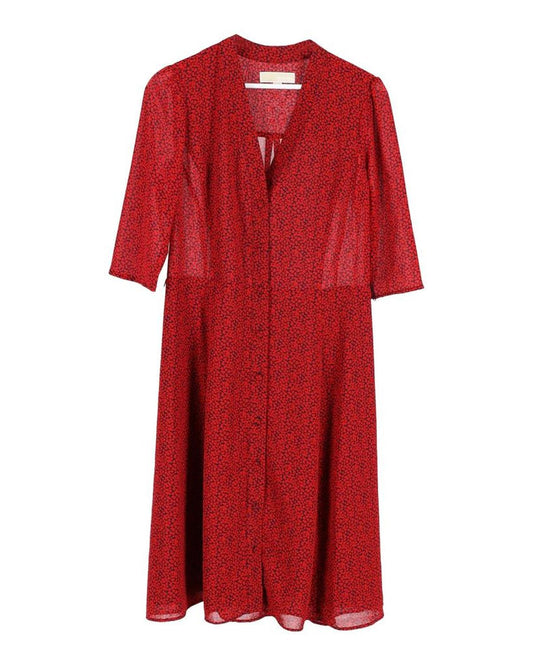 Michael Michael Kors Heart Print Dress in Red Polyester