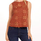 Carrie Cotton Eyelet Top In Sedona