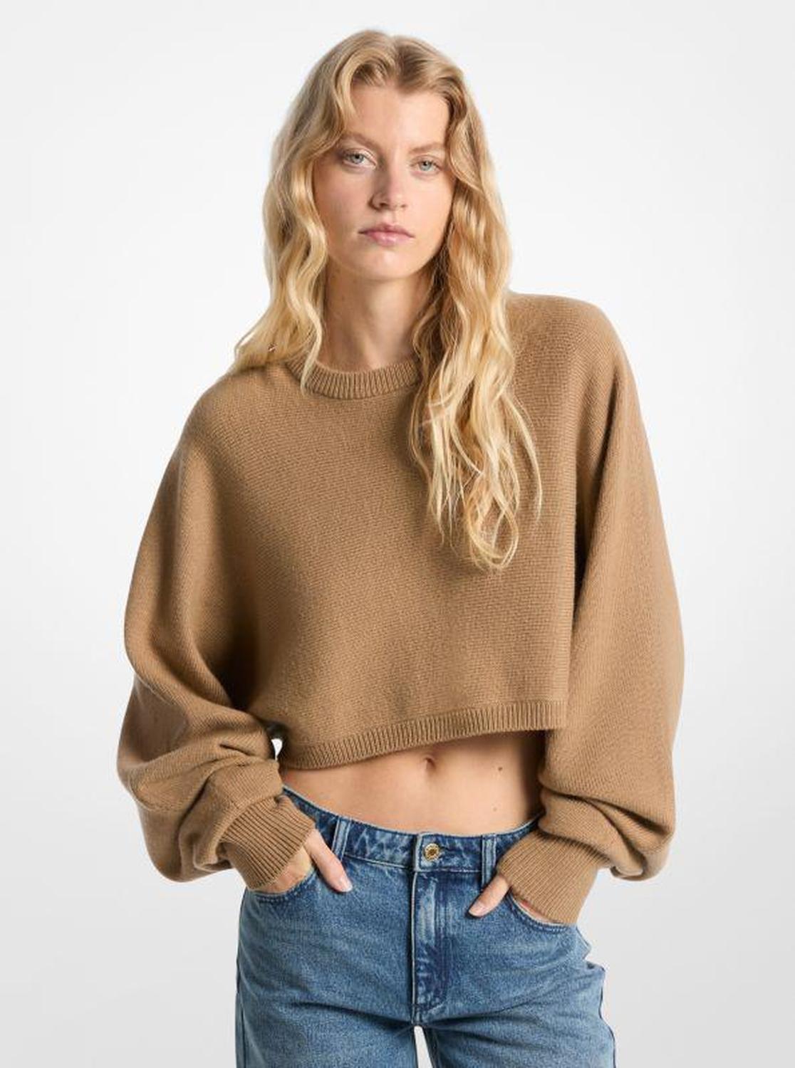 Wool Dolman-Sleeve Sweater