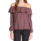 Petite Off Shoulder Peasant Top