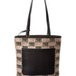 Max Mara All-Over Logo Print Leather-Trim Tote