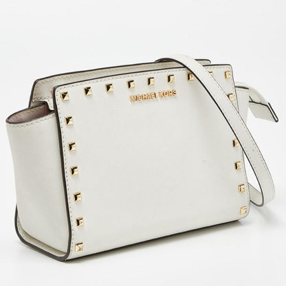 Michael KorsSaffiano Studded Leather Small Selma Crossbody Bag