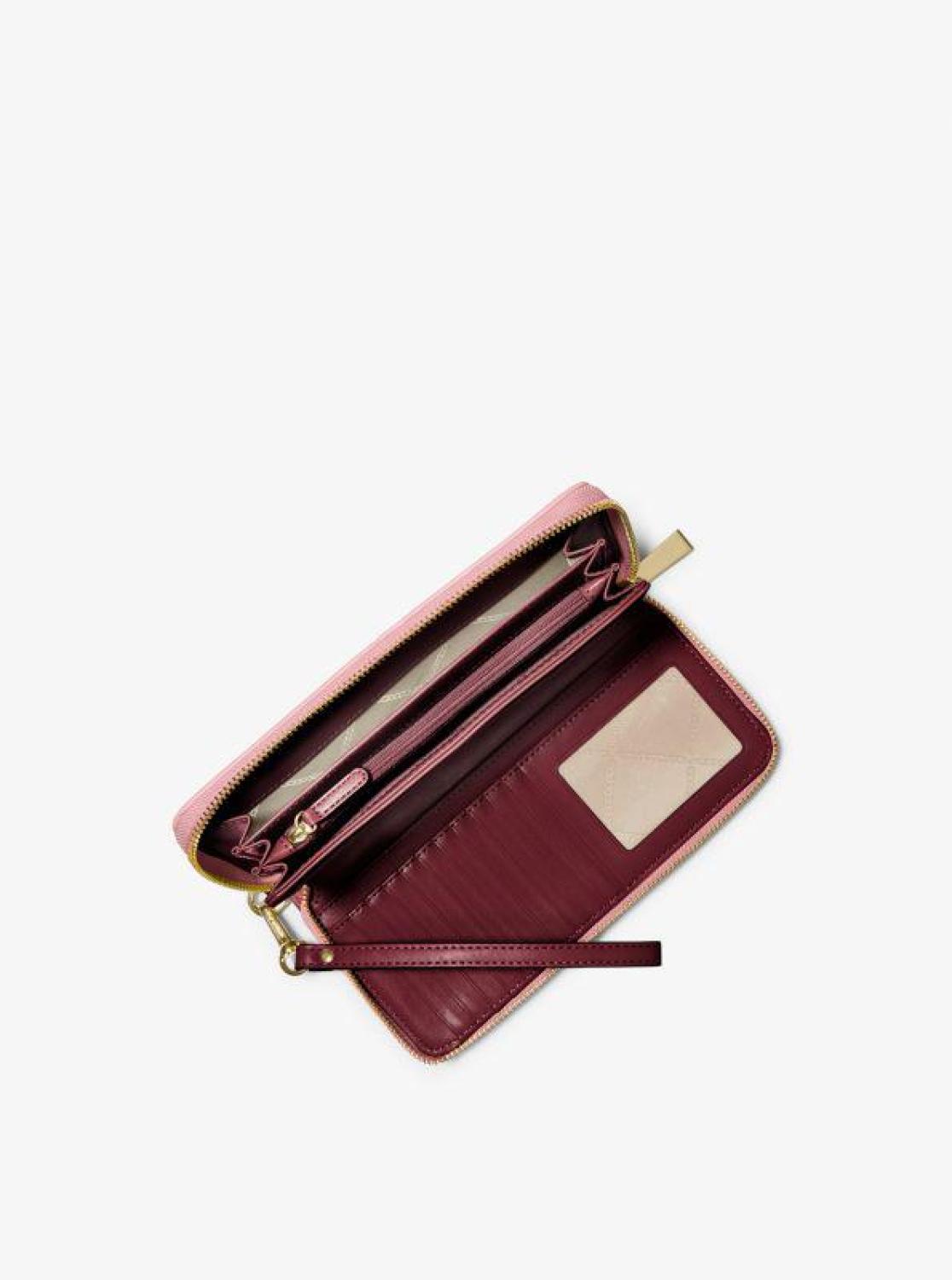 Logo Stripe Continental Wristlet