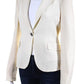 Michael Kors Womens Single Button Blazer Jacket Cream White Wool