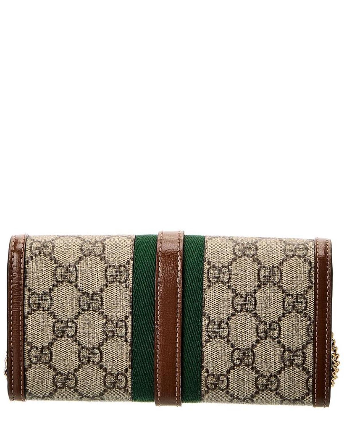 Gucci Jackie 1961 GG Supreme Canvas & Leather Wallet On Chain