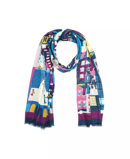 Women's Uptown Map Oblong Scarf