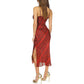 Womens Snake Print Midi Slip Dress