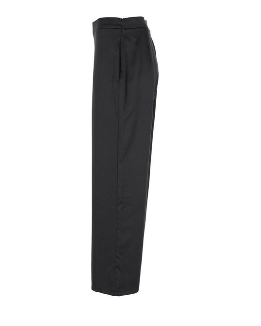 Max Mara Leisure Side Zip Closure Pants in Black Polyester