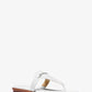 Lena Signature Logo and Leather T-Strap Sandal