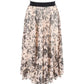 Max Mara Pleated Tulle Midi Skirt in Peach Polyester