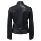 Zipped Jacket in Navy Blue Leather