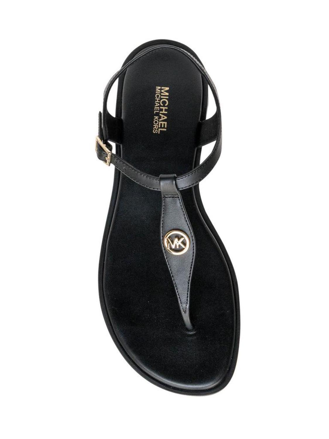 Michael Michael Kors Logo Plaque Ankle Strap Sandals