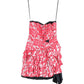 Marc By Marc Jacob Ruffled Printed Mini Dress in Pink Silk