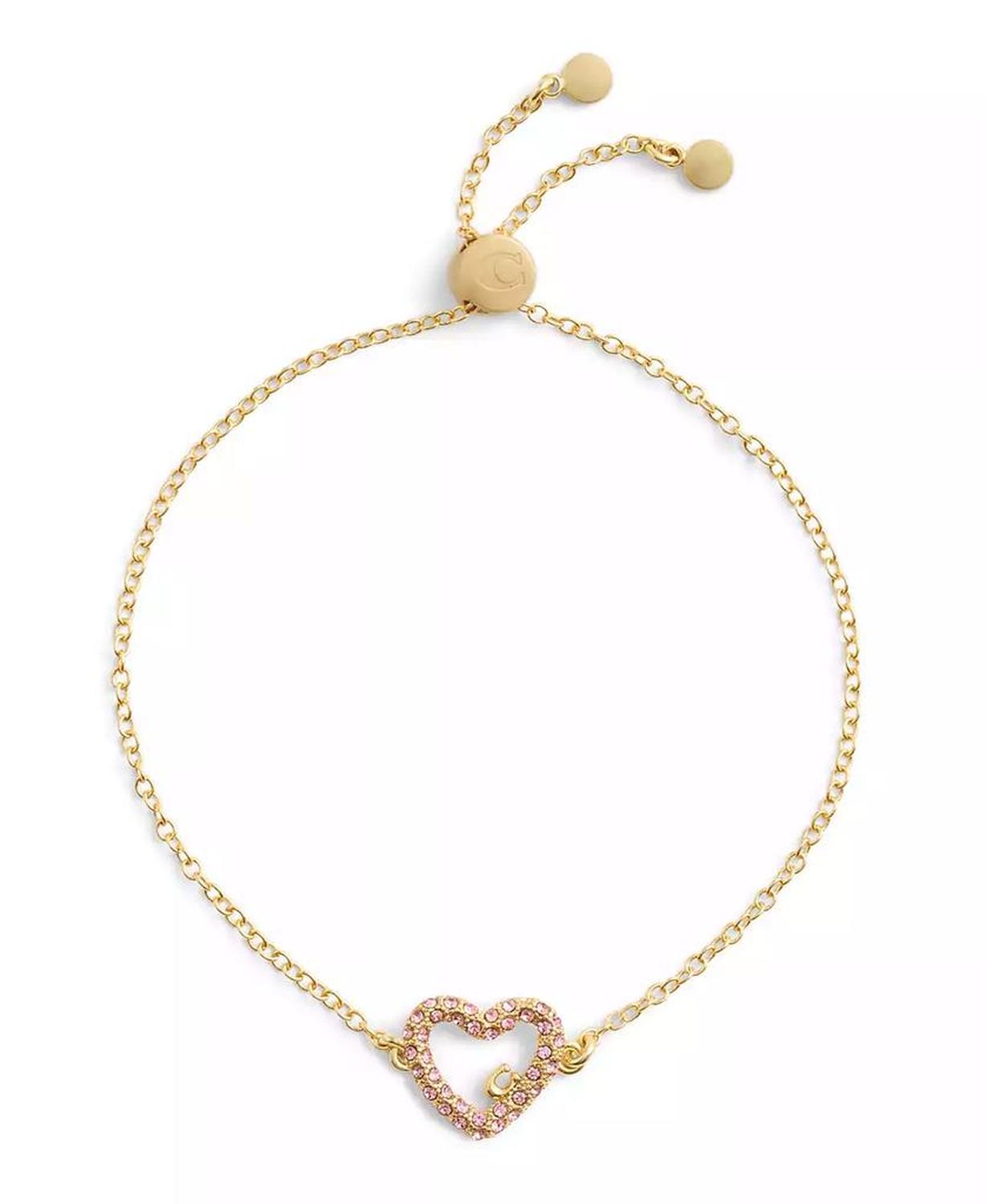 Faux Stone Signature Pavé Heart Slider Boxed Bracelet