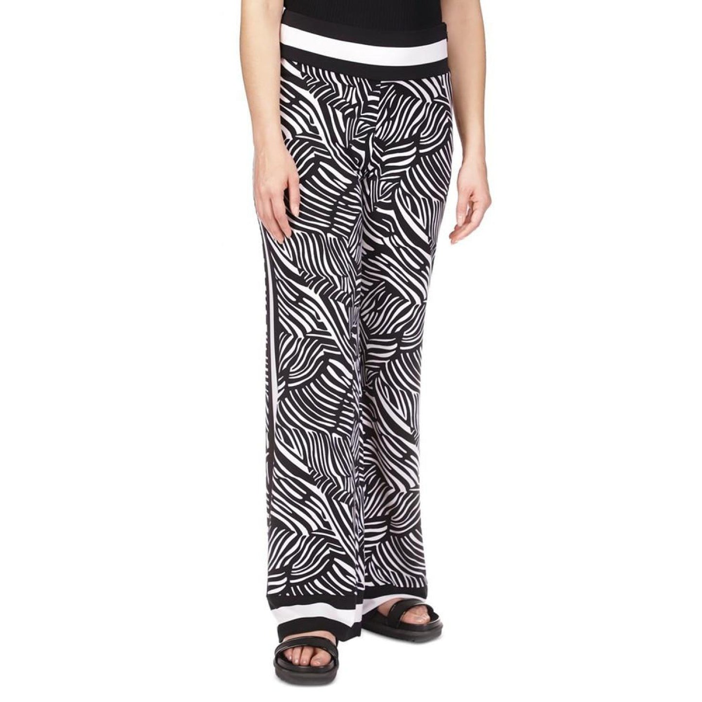 Women's Zebra-Print Wide-Leg Pants