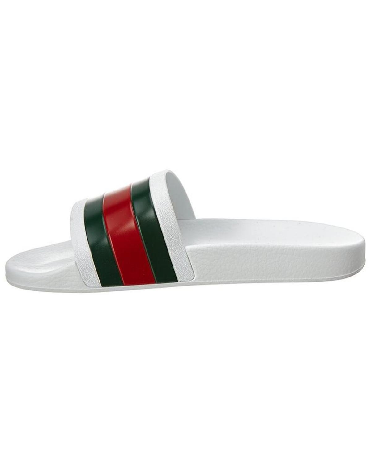 Gucci Web Rubber Slide Sandal