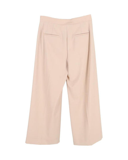 Max Mara Pleated Wide-Leg Trousers in Peach Virgin Wool