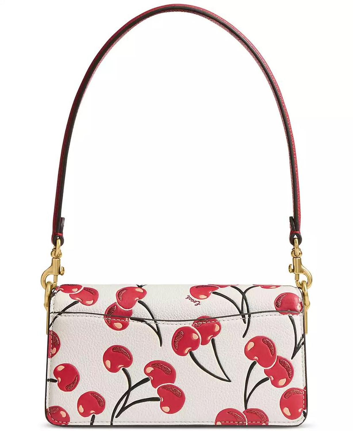 Tabby 20 Cherry Print Leather Shoulder Bag