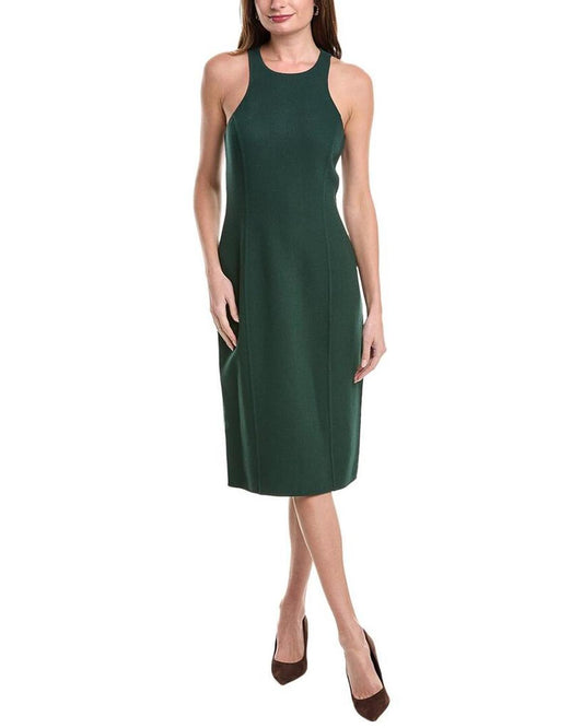 Racerback Wool-Blend Sheath Dress