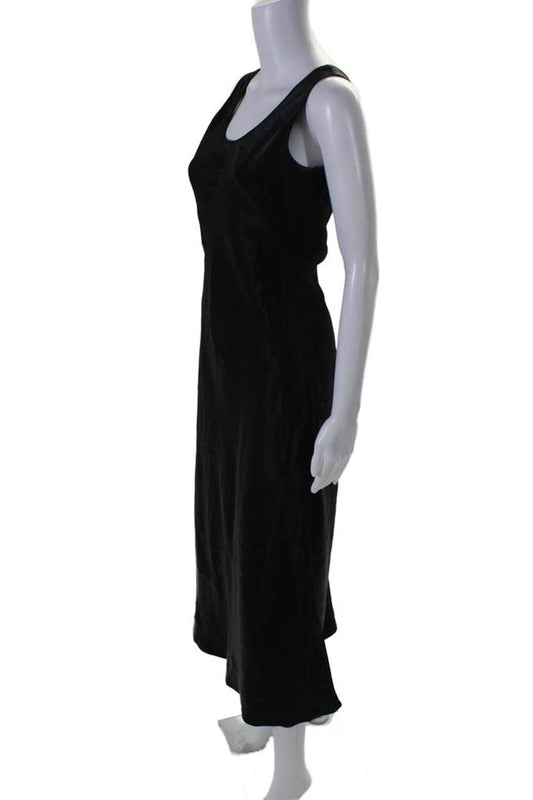 Max Mara Womens Scoop Neck Sleeveless A Line Maxi Dress Black