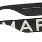 Black Text Logo Rectangular Sunglasses