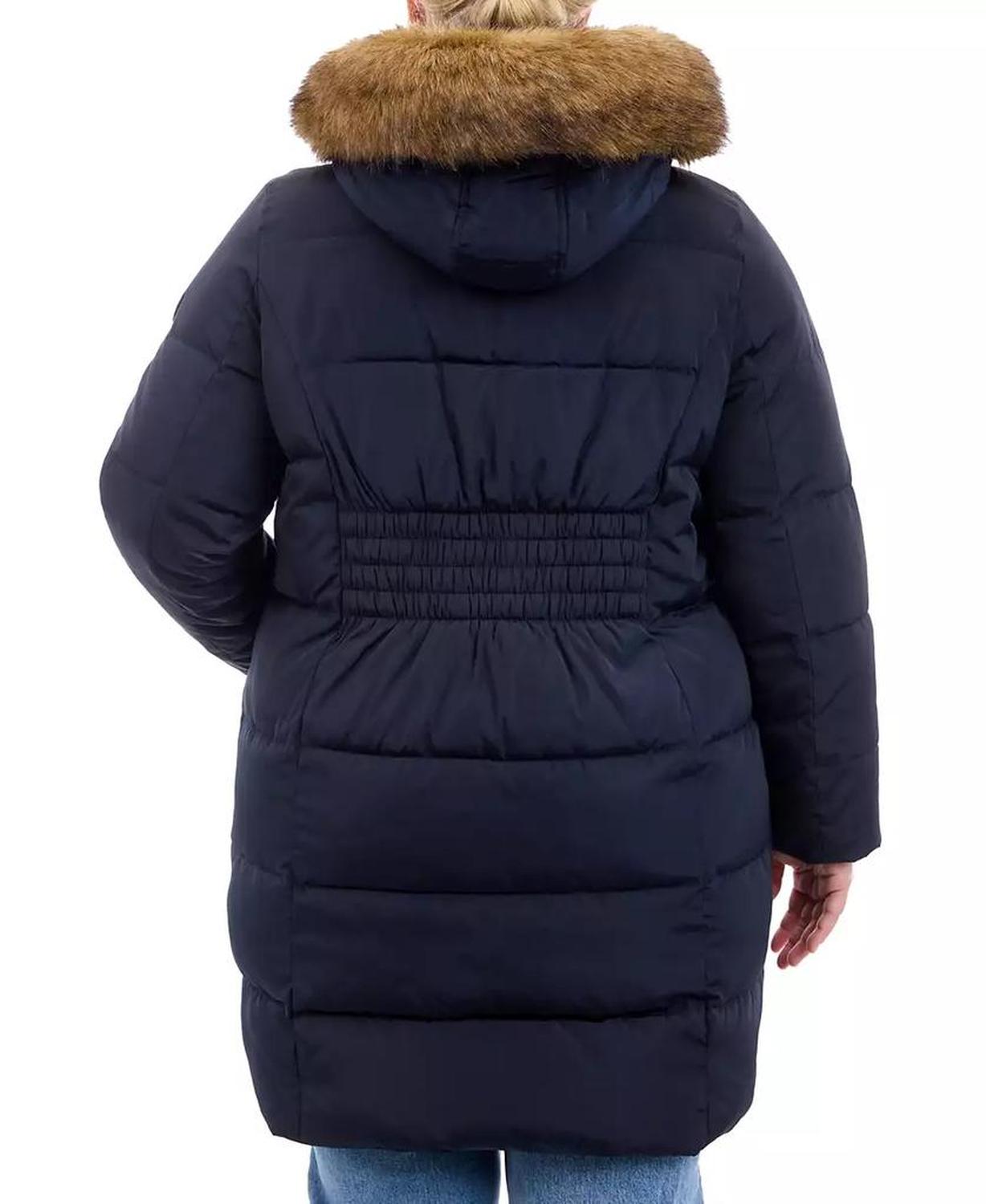 Plus Size Faux-Fur-Trim Hooded Puffer Coat, Created for Macy's