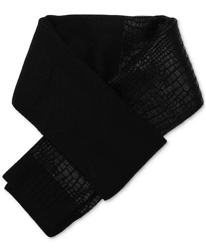 MICHAEL Logo Charm Ribbed Trim Croc-Embossed Scarf