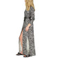 Women's Zebra-Print Belted Maxi Dress