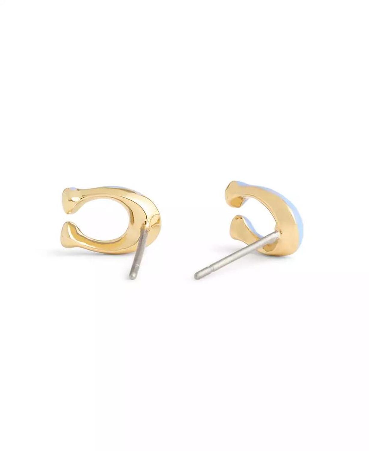 Enamel Signature C Stud Earrings