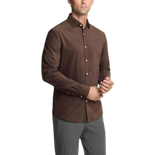 Mens Collar Corduroy Button-Down Shirt