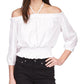 Womens Long Sleeve Tie Neck Off The Shoulder