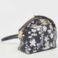 Michael Kors Navy  Leather Floral Dome Crossbody Bag