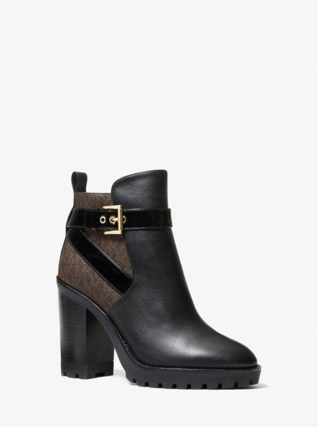 Clancy Logo and Leather Ankle Boot