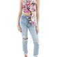 Womens Wrap Printed Halter Top