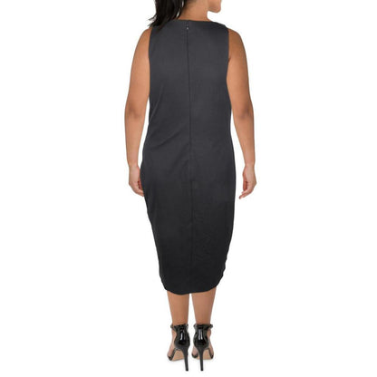 Womens Split Hem Mid Calf Shift Dress