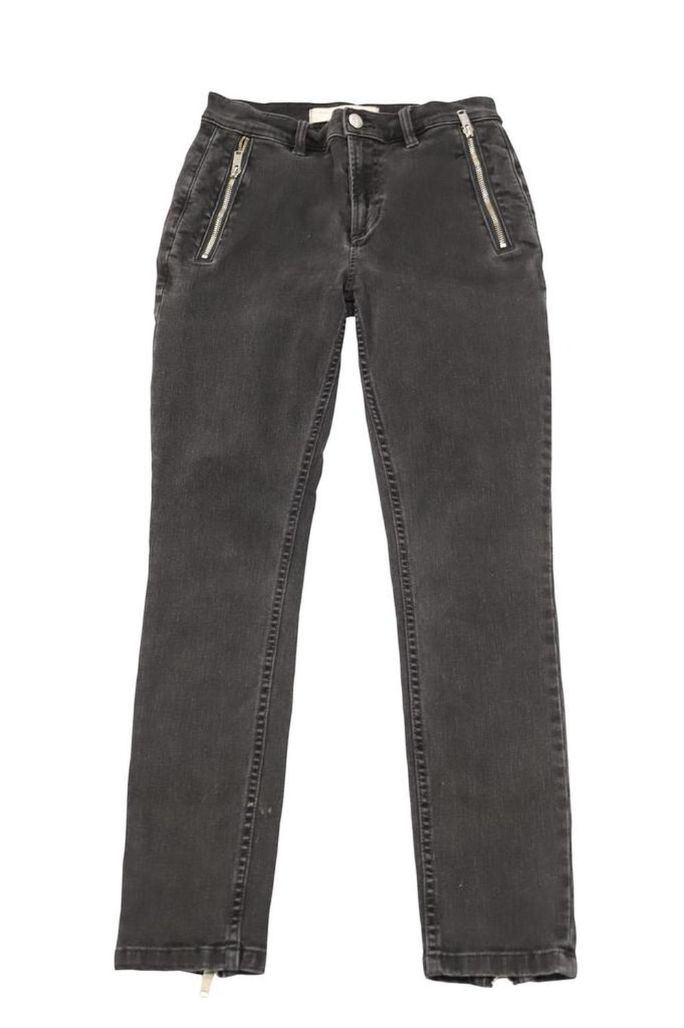 Marc Jacobs Skinny Jeans with Metal Zipper in Black Cotton