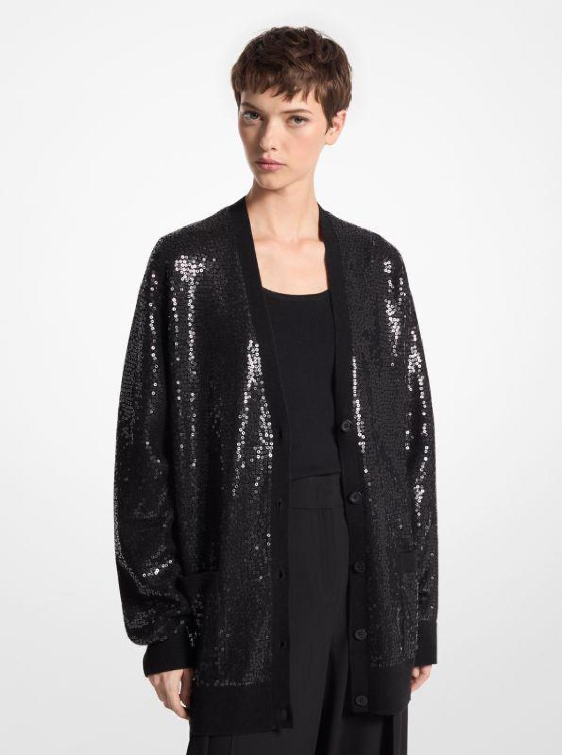 Sequined Cashmere Cardigan