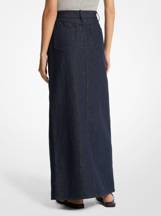 Linen Denim Maxi Skirt