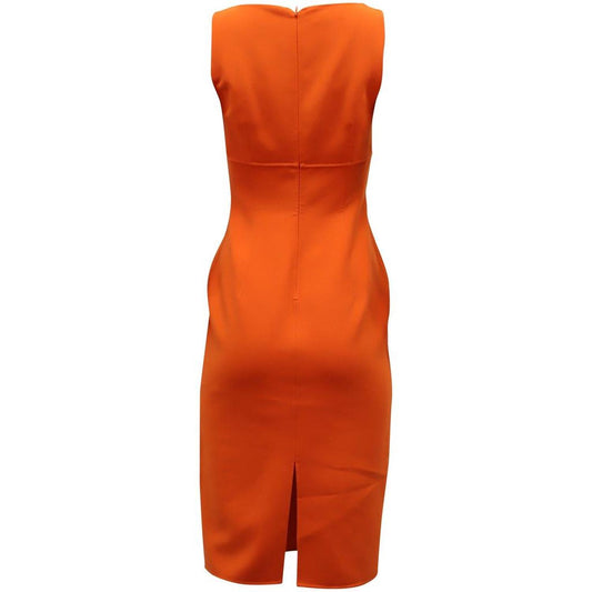 Michael Kors Square Neck Sheath Dress in Orange Wool